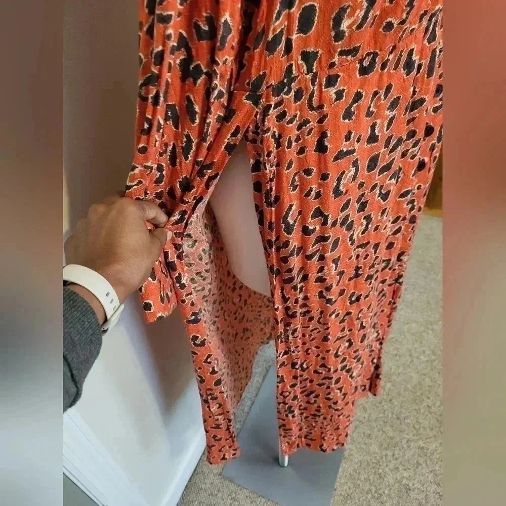Free People Cest Moi Maxi Animal Print Top/Duster(XS)NWT